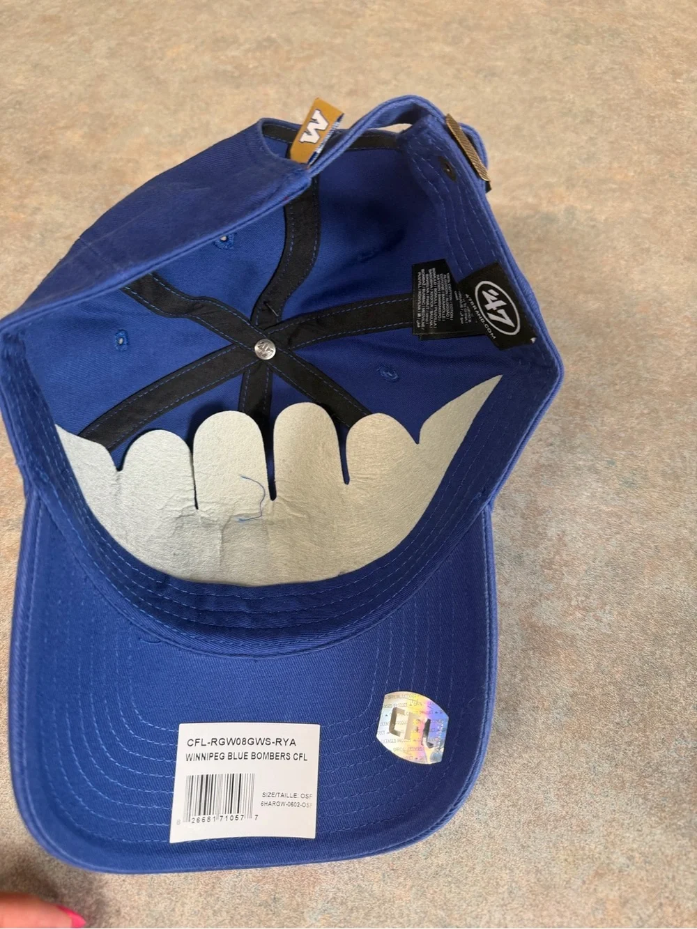 '47 Royal Blue Cap with White and Gold W Patch - Picture 3 of 4